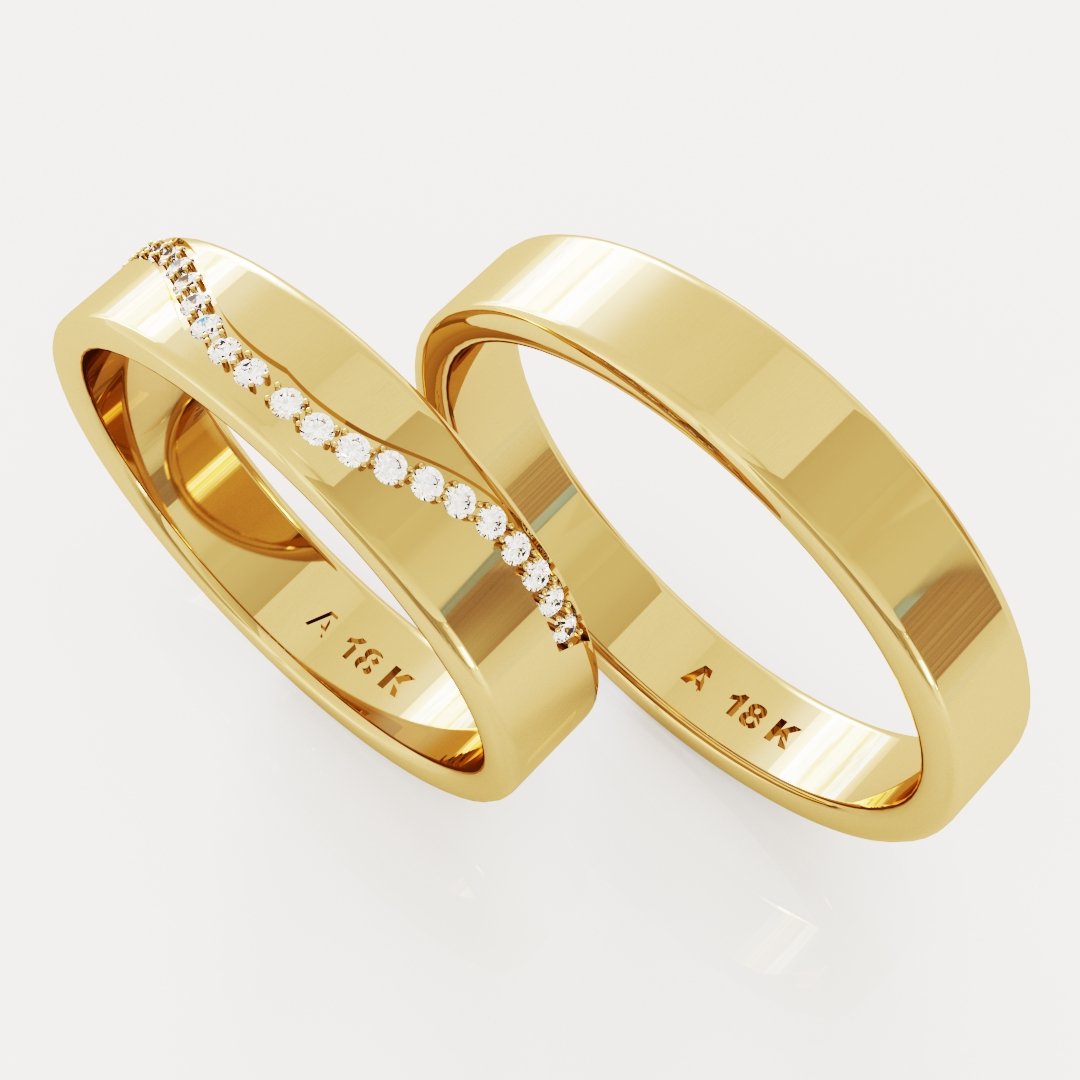 Anillos de matrimonio plano ( Código 0315 )