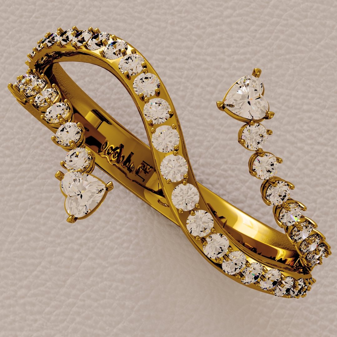 anillo juvenil dos corazones ( código 0102 )